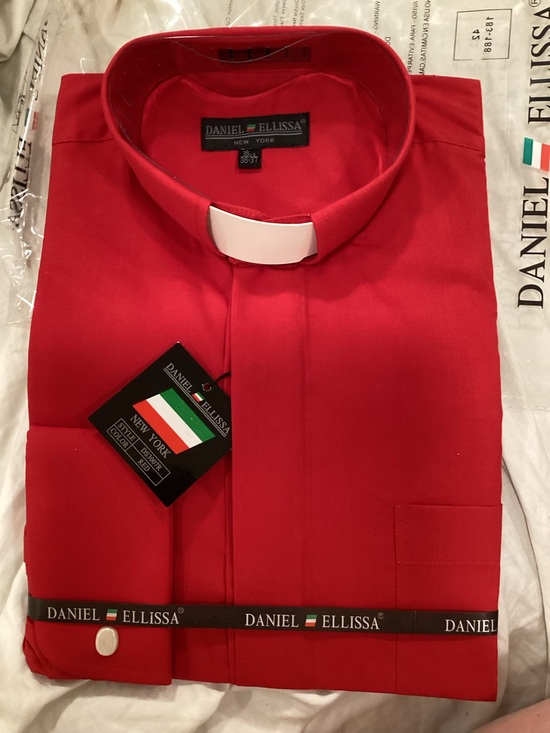 Daniel Ellissa Other - Men’s Red Clerical Shirt with Tab Collar NIP